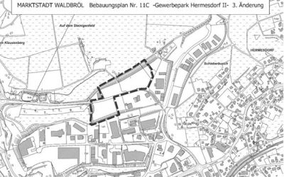 Inkrafttreten der 3. Änderung des Bebauungsplanes Nr. 11 C – Gewerbepark Hermesdorf II – im Bereich „Im Langenbacher Siefen“