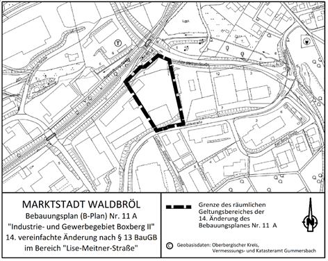 Inkrafttreten einer Änderung des Bebauungsplanes Nr. 11 A „Industrie- und Gewerbegebiet Boxberg II“ im Bereich „Lise-Meitner-Straße“