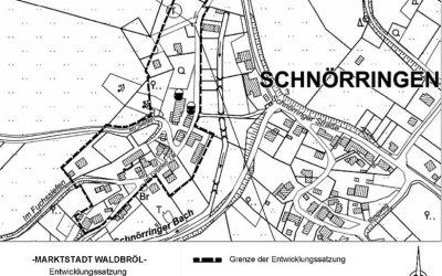 Inkrafttreten einer Satzung über die Festlegung des im Zusammenhang bebauten Ortsteiles „Schnörringen – West“